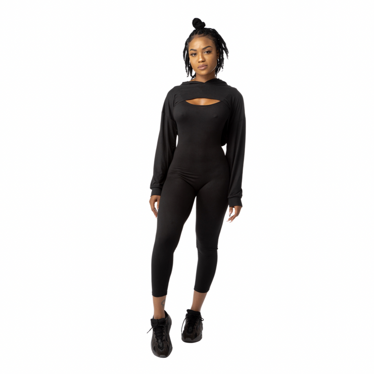 SOLIDS Cropped Hooded Bodysuit